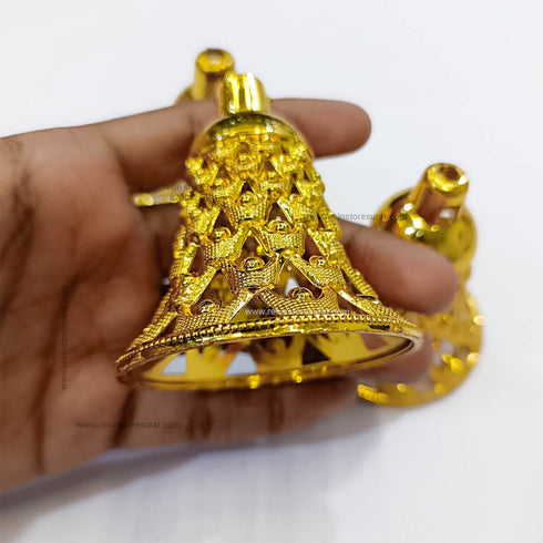 2 Pcs Golden Colored Plastic Bells for Crafts / Decoration / Festive Decor